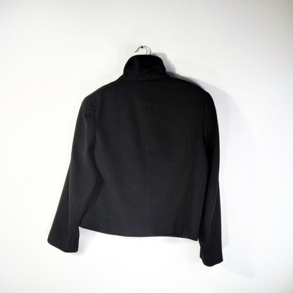 NYJeans Vintage Black100% Wool Boxy Double Breasted Cropped Pea Coat Jacket SzM - Picture 6 of 7